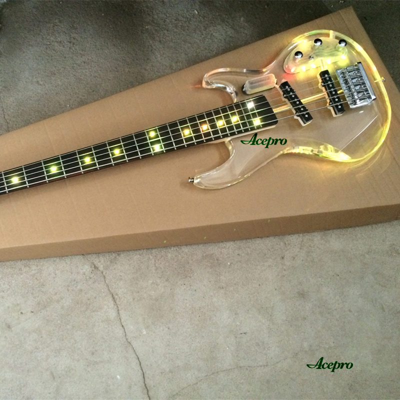 Bass Guitar Fretless - 5 String Acrylic Electric Bass Guitar,