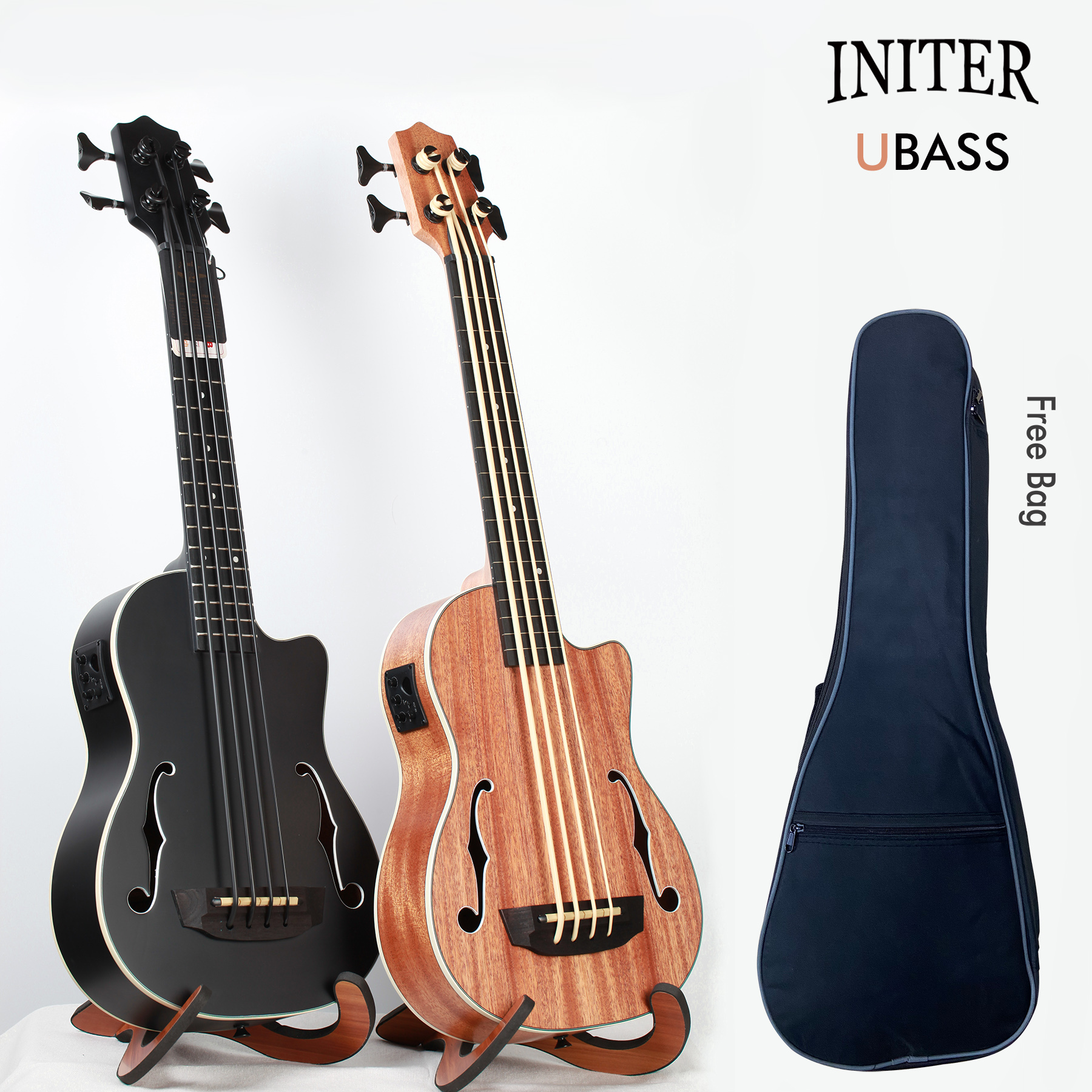 Bass Guitar Fretless - INITER 30 inches fretless/fretted Ubass UkuleleBass