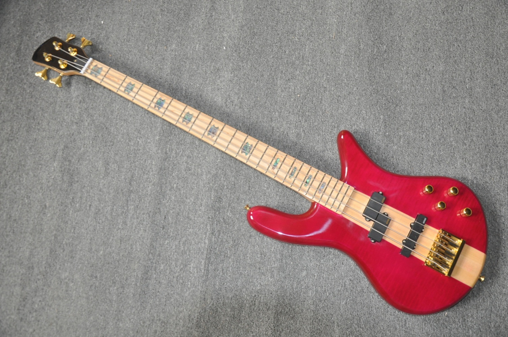 Bass Guitar Fretless - Pink 4 Strings Electric Bass Guitar