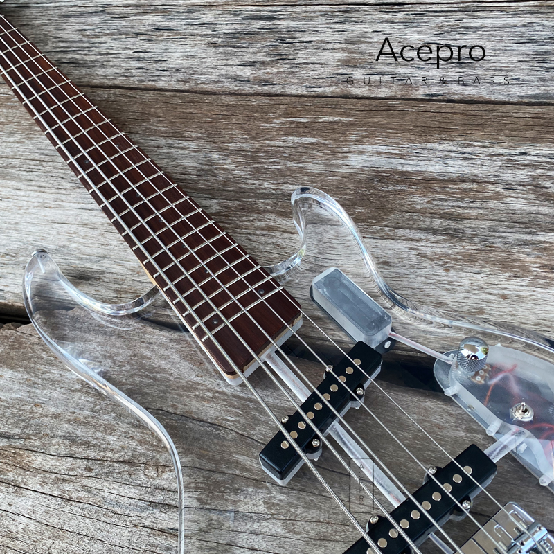 5 String Acrylic Electric Bass - огляд і ціна Bass Guitar Fretless