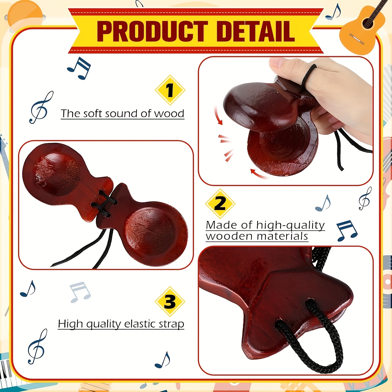 2 Pack Spanish Castanets Flame - огляд і ціна Castanet Flamenco