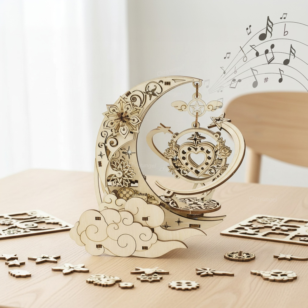 3D Wooden Puzzle Moon Star Mod - огляд і ціна Musical Instrument Diy
